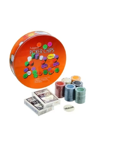 Набор для игры в покер " KWELT " 121 фишка, 2 колоды карт, коврика для игры 60*90см, металическая коро- купить в магазине Кассандра, фото, 6901991089620, 