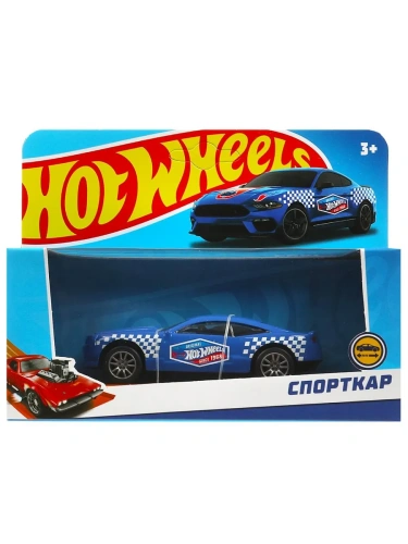 Машина металл Хот Вилс СПОРТКАР 10 см, синий, кор. Технопарк- купить в магазине Кассандра, фото, 4660254409767, 