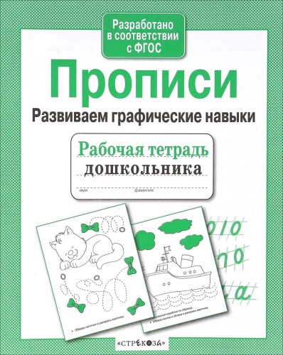 Рабочая тетрадь дошкольника.Прописи. Разв. графические навыки- купить в магазине Кассандра, фото, 9785995144649, 