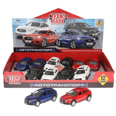 Машина металл INFINITI QX30/QX70 12см, двери, багаж, инерц, в ассорт. Технопарк уп-12шт в кор.6уп- купить в магазине Кассандра, фото, 4690590223239, 