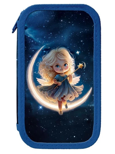 Пенал 3 секц. Schoolformat ФЕЯ 190х105х50 мм синий ламин.картон- купить в магазине Кассандра, фото, 4602723191728, 