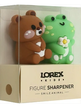 Набор точилок 2шт LOREX KIDS SMILE ANIMALассорти, корпус силикон 1 отвер.ПВХ коробка индив.штрих-код - купить в магазине Кассандра, фото, , 
