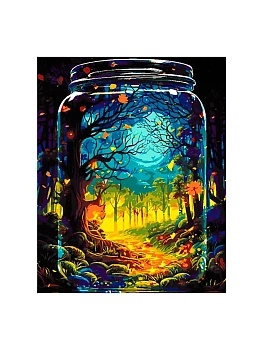 Картина по номерам " Lori " 40*50см Сказочный лес, состав набора: основа на картоне с контуром, акрило - купить в магазине Кассандра, фото, 4690591109747, 