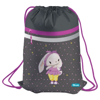 Мешок для обуви 1 отделение F?rst "Grey bunny", 350*460мм, вентиляционная сеточка, светоотражающая ле- купить в магазине Кассандра, фото, 4680211482992, 