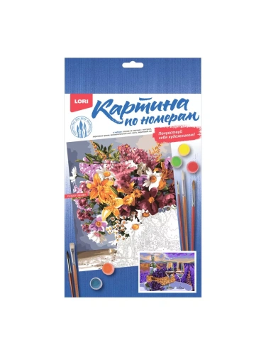 Живопись по номерам " Lori " 20*28,5см Лавандовое поле, состав набора: основа на картоне с контуром, к- купить в магазине Кассандра, фото, 4690591097303, 