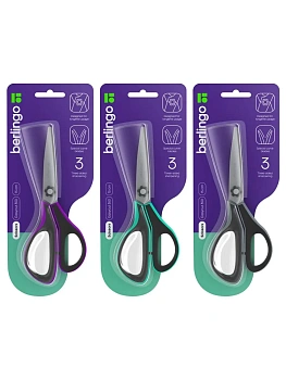 Ножницы Berlingo "Easycut 350", 15см, ассорти, эргономичные ручки, мягкие вставки, европодвес - купить в магазине Кассандра, фото, 4260709087986, 