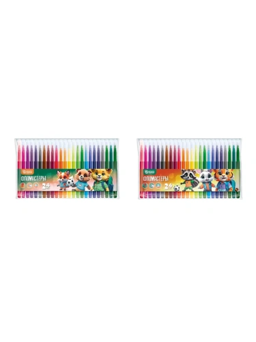 Фломастеры 24 цв.Schoolformat ЯРКИЕ ЗВЕРЯТА классические кругл. корп. смываемые блист. упак.- купить в магазине Кассандра, фото, 4602723189176, 