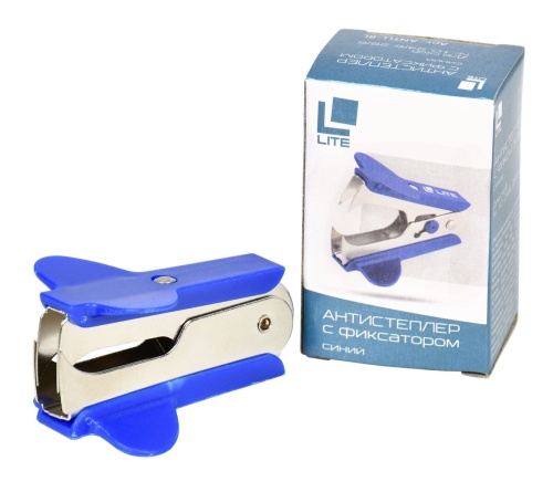 Антистеплер LITE № 10, 24/6, 24/6 синий фиксатор- купить в магазине Кассандра, фото, 4602723135883, 
