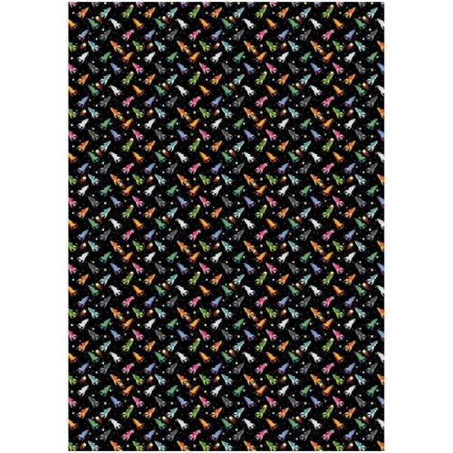 Упаковочная бумага глянц. 70*100см, MESHU "Полет в космос", 80г/м2- купить в магазине Кассандра, фото, 4680211514662, 