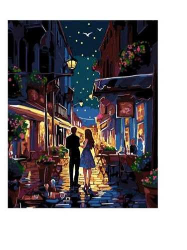 Живопись по номерам " Lori " 40*50см Вечерняя романтика, состав набора: холст с контуром на подрамнике- купить в магазине Кассандра, фото, 4690591104148, 