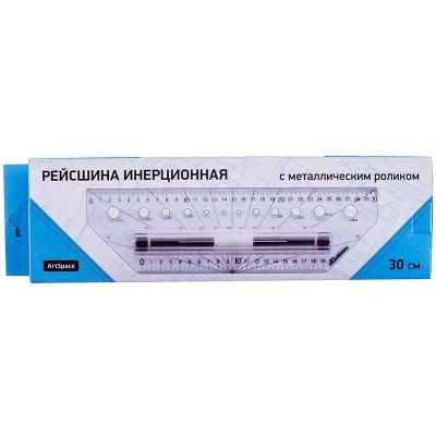 Рейсшина 30см ArtSpace, металлический ролик- купить в магазине Кассандра, фото, 4650062492921, 