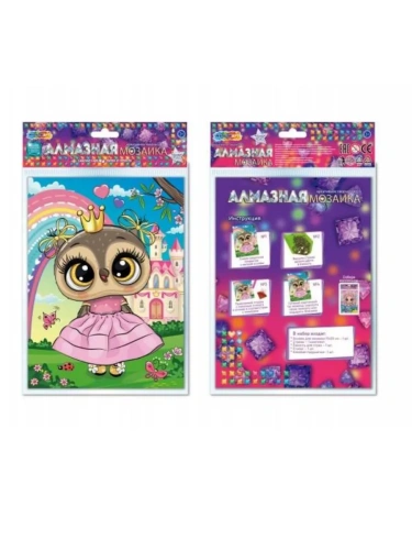 Алмазная мозаика 17*23 Совушка МУЛЬТИ АРТ в кор.100шт- купить в магазине Кассандра, фото, 4660254446045, 