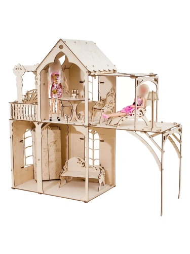 Сборная модель из дерева.Кукольный домик ЦВЕТОК- купить в магазине Кассандра, фото, 4603768384960, 