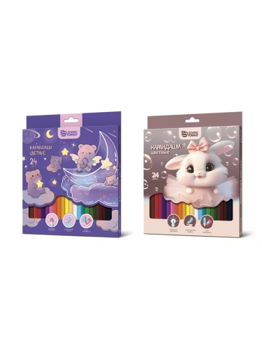 Набор цветн.каранд Schoolformat МИКС ДЛЯ ДЕВОЧЕК 24 цв. шестигран. корп. дерев. кар- купить в магазине Кассандра, фото, 4602723176282, 