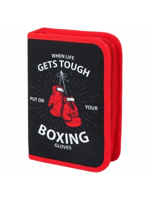 Пенал ПИФАГОР, 1 отделение 2 откидные планки, полиэстер, 20х14 см, Boxing, 272289- купить в магазине Кассандра, фото, 4606224431567, 