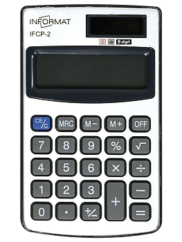 Калькулятор INFORMAT IFCP-2 8 разр. карманный серебристый/черный - купить в магазине Кассандра, фото, 4602723156017, 