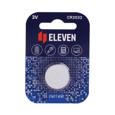 Батарейка Eleven CR2032 литиевая, BC1- купить в магазине Кассандра, фото, 4680211305338, 