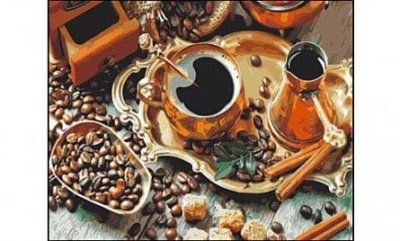 Холст с красками 40х50 см по номерам. КОФЕ ПО ВОСТОЧНОМУ (Арт- купить в магазине Кассандра, фото, 4665303174252, 