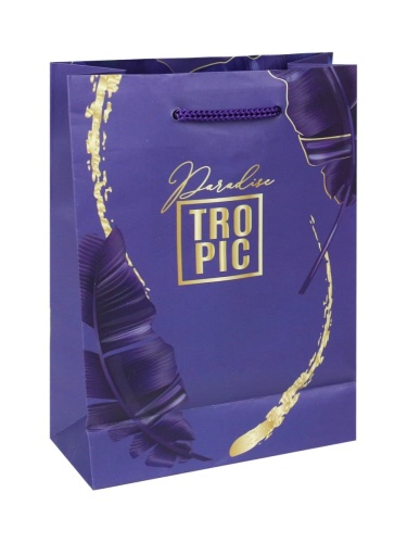 Пакет подарочный 14х20х6,5  см  ( MS ) Стильные тропики- купить в магазине Кассандра, фото, 4665307398807, 