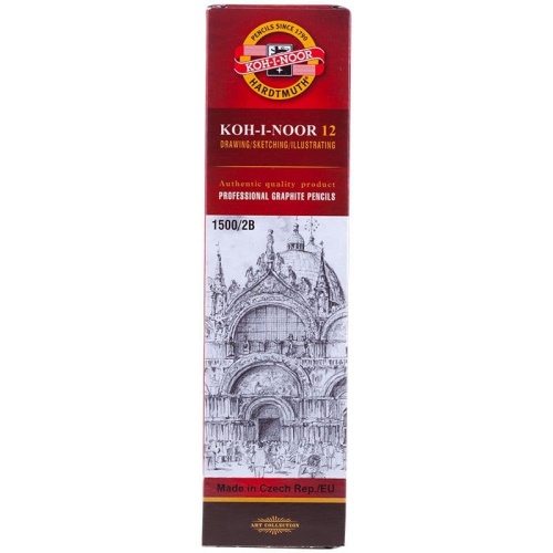 Карандаш чернографит."KOH-I-NOOR" 1500 2В заточенный шестигранный- купить в магазине Кассандра, фото, 8593539092384, 