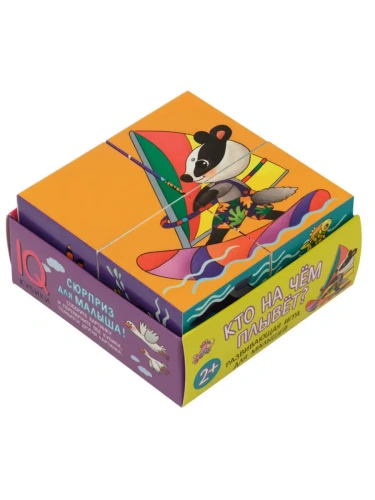 Умные кубики в поддончике. 4 штуки. Кто на чем плывет?- купить в магазине Кассандра, фото, 9785811270453, 