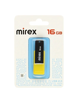 Флэш-диск " Mirex " 16 GB City Yellow желтый непрозрачный, индивидуальная упаковка - купить в магазине Кассандра, фото, 4680038220357, 