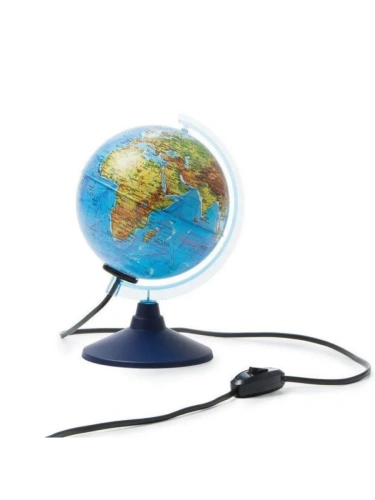 Глобус физический с подсветкой от сети 150мм.- купить в магазине Кассандра, фото, 4680009930612, 