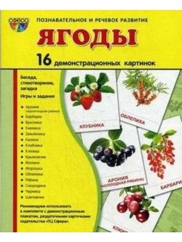 Дем. картинки СУПЕР ЯГОДЫ.16 демонстр.картинок с текстом(173х220мм)- купить в магазине Кассандра, фото, 9785994909898, 