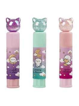 Клей-карандаш MESHU с топпером "Crystal Kitten", 8г, дисплей бокс, ПВП, ассорти - купить в магазине Кассандра, фото, 4680211631604, 