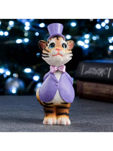 Фигура "Тигр в цилиндре" 5,5х6,5х15см 7291067- купить в магазине Кассандра, фото, 6900072910679, 