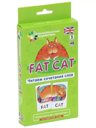 Английский язык.5.Толстый кот (Fat Cat). Читаем сочетания слов. Level 5.  Набор карточек.- купить в магазине Кассандра, фото, 4627176367513, 