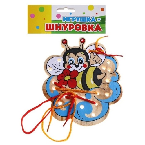 567482 Шнуровка "Пчелка на цветке" + 2 шнуровка- купить в магазине Кассандра, фото, 2905674820009, 
