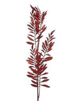 Ветка Красные листики  из ПВХ Интерьерное украшение / 71x16x1см арт.82211 - купить в магазине Кассандра, фото, 4630072932785, 
