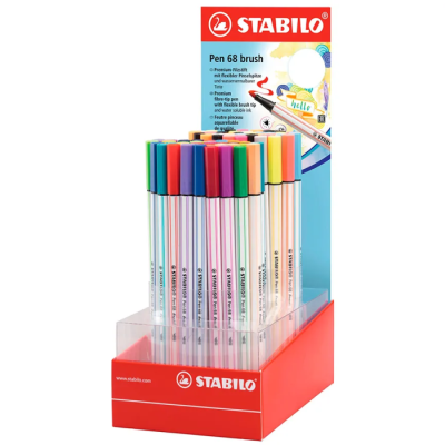 ФЛОМАСТЕР-КИСТЬ STABILO PEN 68 BRUSH ДИСПЛЕЙ- купить в магазине Кассандра, фото, , 