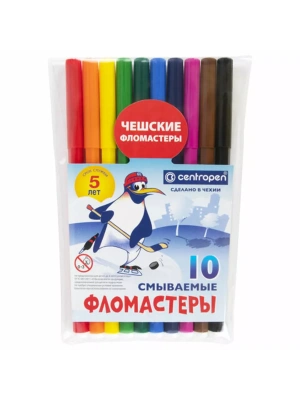 Фломастеры 10цв."CENTROPEN ПИНГВИНЫ" 7790/10-86- купить в магазине Кассандра, фото, , 