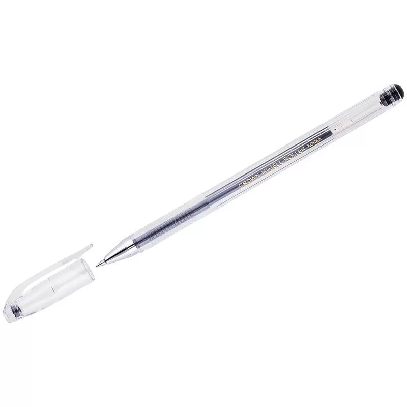 Ручка гелевая "Crown "Hi-Jell" черная, 0,5мм, штрих-код HJR-500B - купить в магазине Кассандра, фото, 8803654005696, 