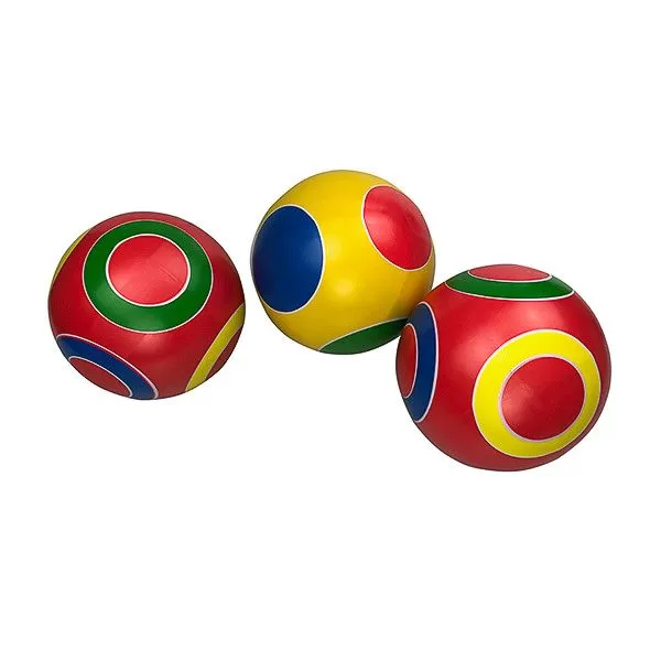 Мяч резиновый 125 мм арт. Р3-125 Серия "Кружочки" ручное окраш. /25 - купить в магазине Кассандра, фото, 4607068608092, 