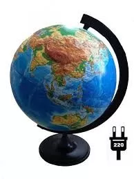 Глобус физический рельефный с подсветкой 320мм. 10199 - купить в магазине Кассандра, фото, 4607068861787, 