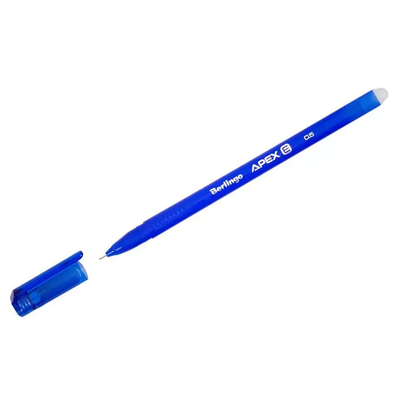 Ручка гелевая стираемая Berlingo "Apex E" синяя, 0,5мм, трехгранная - купить в магазине Кассандра, фото, 4260107496663, 