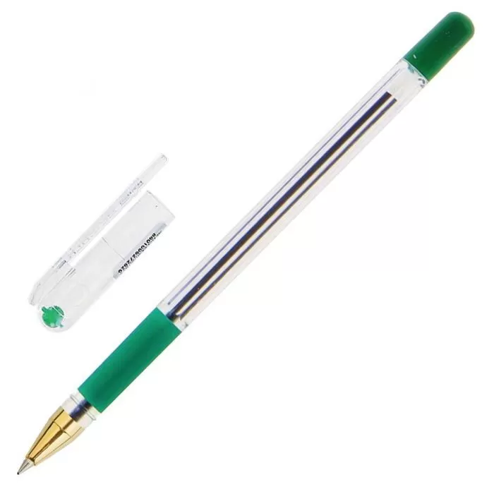 Ручка маслян. MUNHWA MC GOLD 0,50 мм зелен.резин.грип - купить в магазине Кассандра, фото, 8801006215373, 