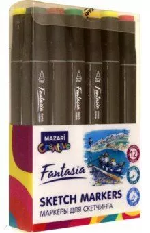 Набор маркеров для скетчинга FANTASIA,12цв,3-6.2мм цвета осени - купить в магазине Кассандра, фото, 4680527086211, 