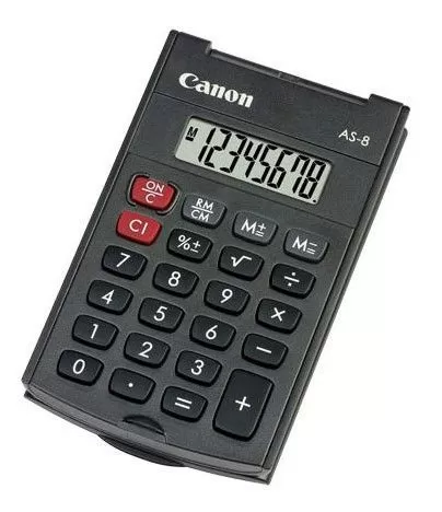 Калькулятор карманный Canon AS-8 EMEA HB, 8 разряд.с крышкой, цв.черный - купить в магазине Кассандра, фото, 4960999673615, 