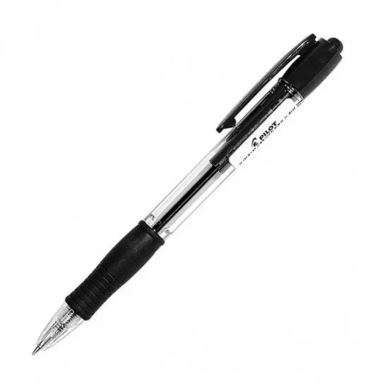 Ручка шариковая автоматическая "PILOT SUPER GRIP" 0,7 мм черный резин.грип - купить в магазине Кассандра, фото, 4902505154645, 