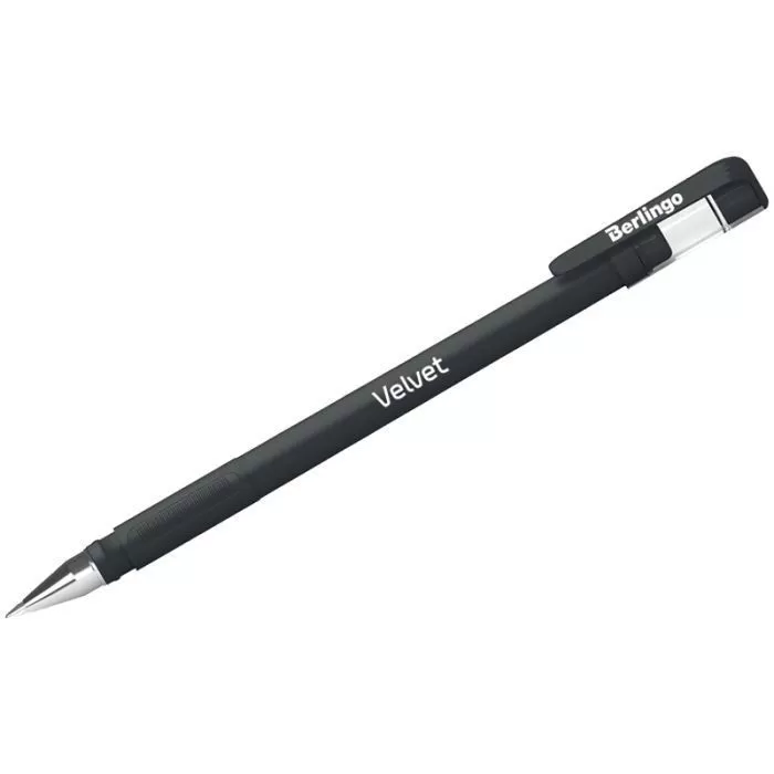 Ручка гелевая Berlingo "Velvet" черная, 0,5мм, прорезиненный корпус - купить в магазине Кассандра, фото, 4260107481355, 