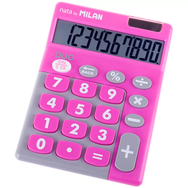Калькулятор Milan 10-разряд, в чехле, двойное питание, розовый 150610TDPBL - купить в магазине Кассандра, фото, 8411574045007, 