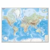 Карта.Мир.Физическая карта М1:27,5 млн 101х69 настенная ламинированная карта - купить в магазине Кассандра, фото, 9785906964564, 