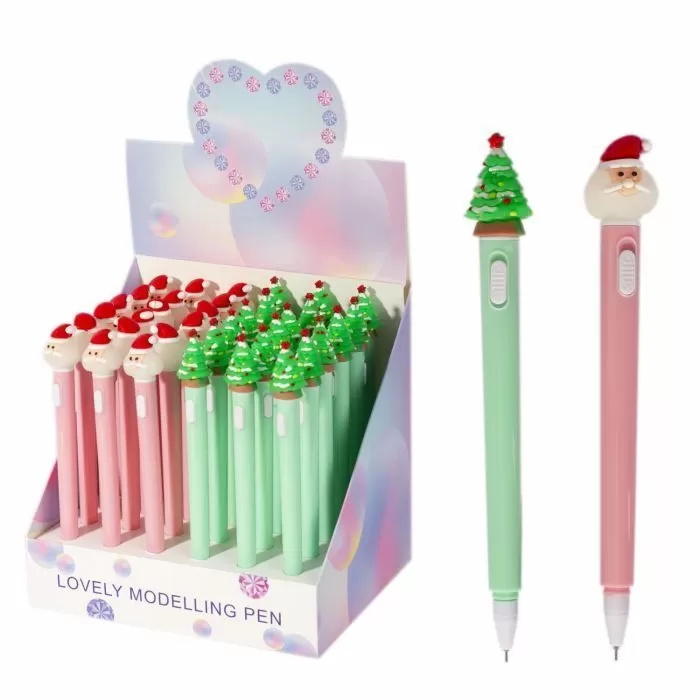 Ручка гелевая Alingar "Новогодняя", с подсветкой, синяя - купить в магазине Кассандра, фото, 4680203160594, 