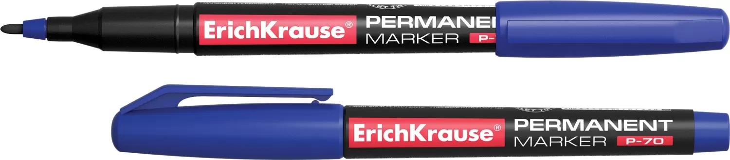 Маркер перманентный Erich Krause P-70 синий - купить в магазине Кассандра, фото, 4041485370741, 