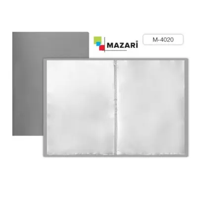 Папка с файлами MAZARI 100 файлов А4, 0.8 мм, серая - купить в магазине Кассандра, фото, 4610021680134, 
