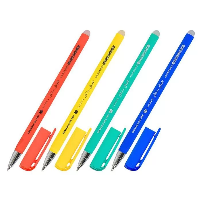 Ручка гелевая "пиши-стирай" LOREX LX-BASE.BRIGHT серия Slim Soft 0,50 мм синий круглый прорезине - купить в магазине Кассандра, фото, 4602723109525, 